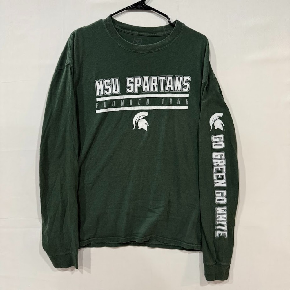 ProEdge MSU Spartans Mens XL Long Sleeve T-Shirt Green Michigan State University